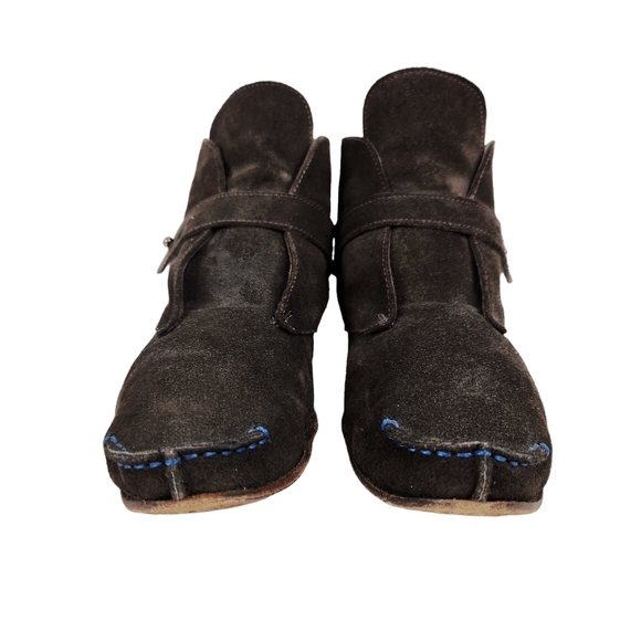 Donald J. Pliner Berle Brown Suede Leather Wedge Ankle Booties Women's Size 9.5 - Picture 5 of 11